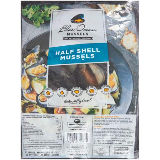 MUSSEL HALF SHELL IQF 10X800G Hoxies