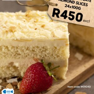 WHITE CHOC ALMOND SLICES 24X100g BREN