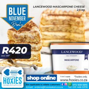 MASCARPONE CHEESE 2.5KG LANCEWOOD
