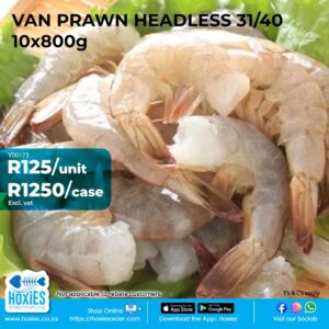VAN PRAWN HEADLESS 31/40 10X800G