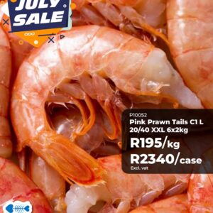 PINK PRAWN TAILS C1 L 20/40 XXL 6X2KG